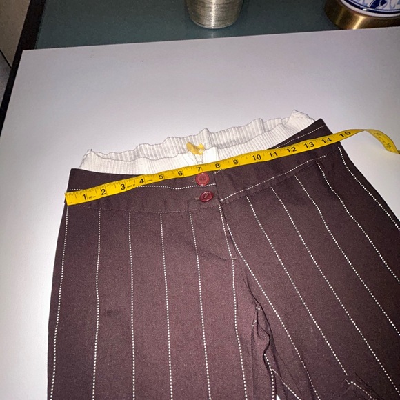 Y2K Brown Flare Leg Pants White Stripes Medium - Picture 12 of 13